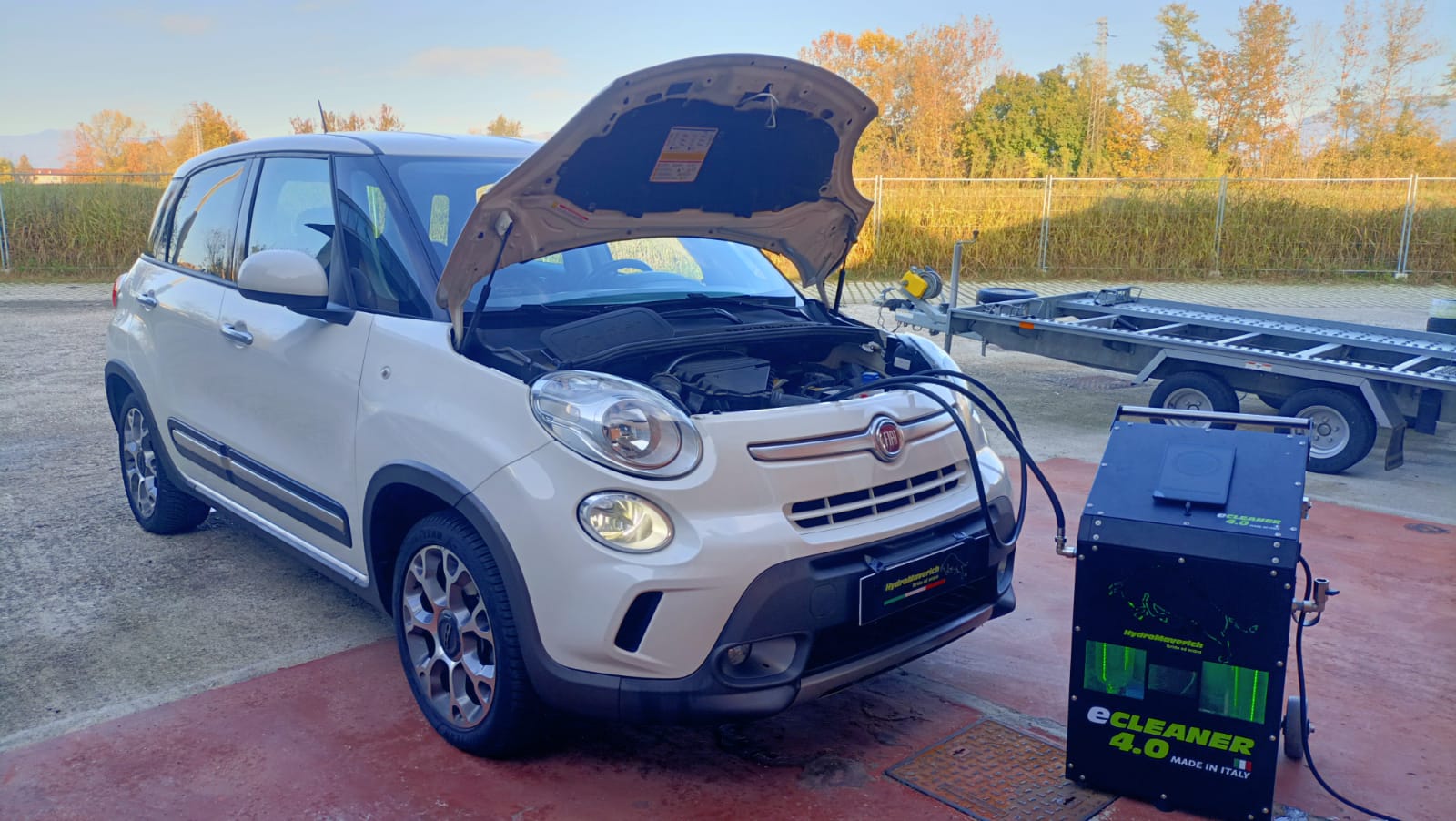 MOTORDEKARBONISIERUNG MIT WASSERSTOFF MIT HYDROMAVERICH ECLEANER FIAT 500L-BEHANDLUNG